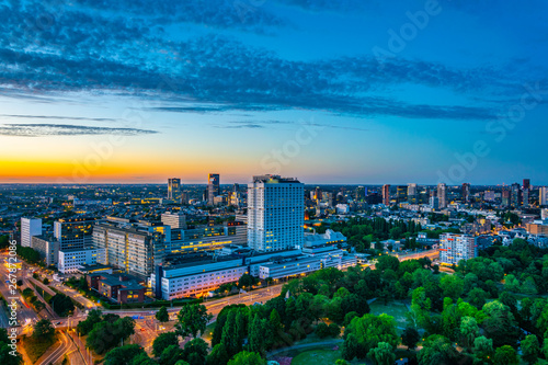 Night view of Erasmus university hospital in Rotterdam, Netherlands photo