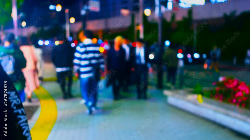 custom made wallpaper toronto digital東京　夜の新宿を歩く　ハイパーラプス　タイムラプス　大群衆と雑踏　カラーグレーディング