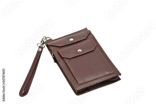 Purse with strap on a white background.