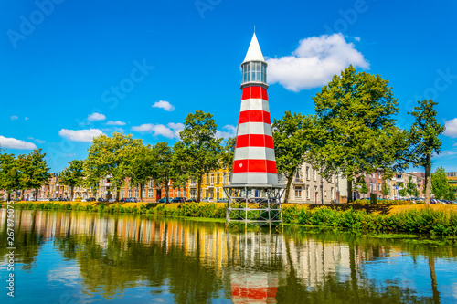 Lighthouse at the Valkenberg park at Breda, Netherlands photo