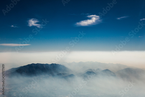 Aerial View of a California Mountain Wildfire Smoke from Above