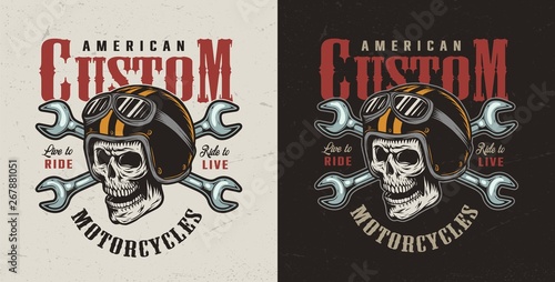 Vintage custom motorcycle logotype