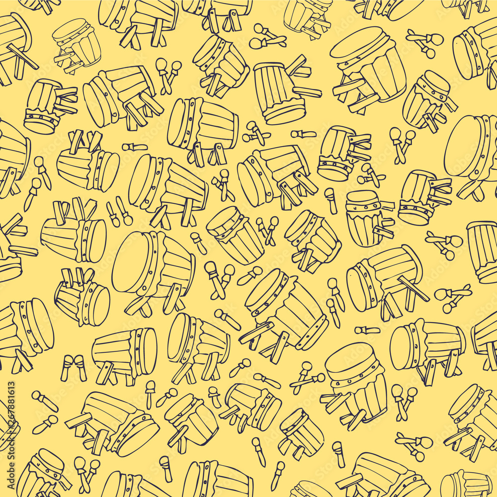 seamless pattern, cover of drums image seamless pattern, cover of drums image
