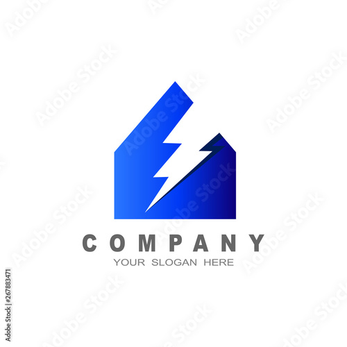 Free Download thunder electric real estate house housing home residence residential residency image vector icon - GFXLoad