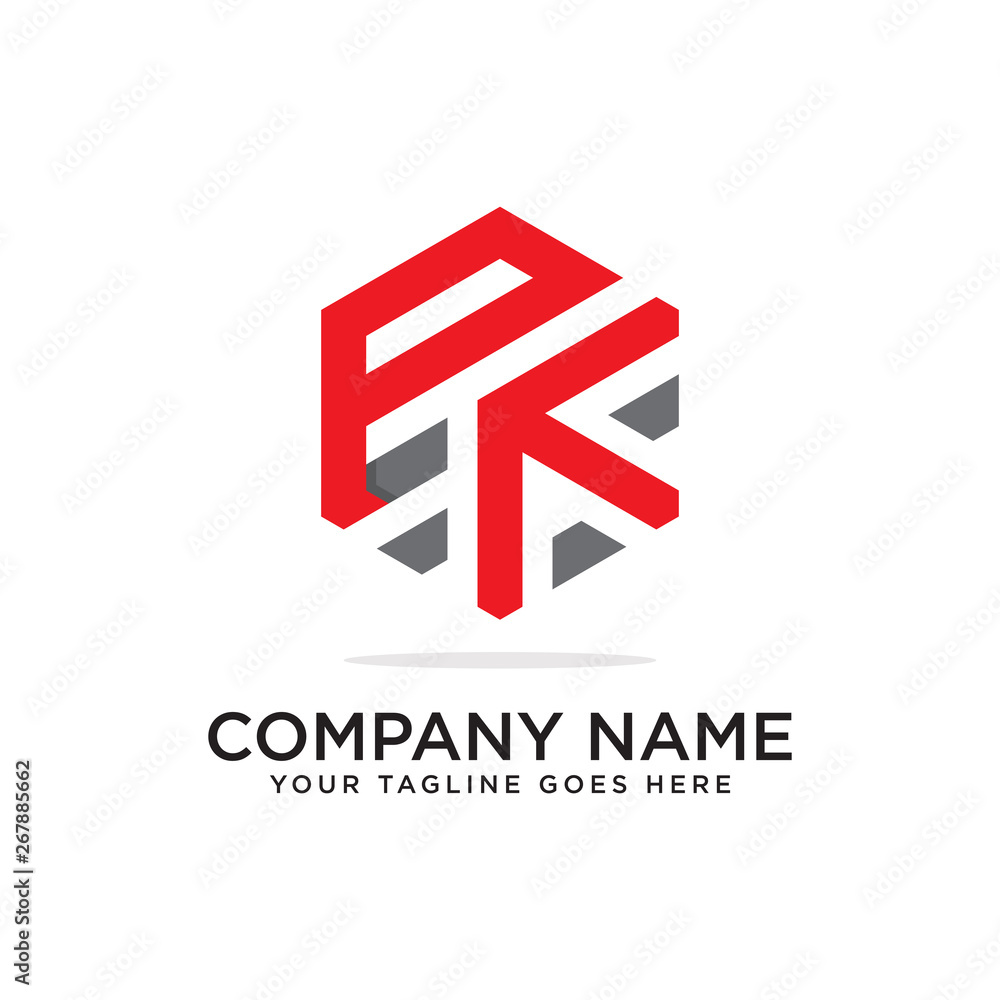 PK initial letter logo hexagonal vector PK initial letter logo hexagonal vector