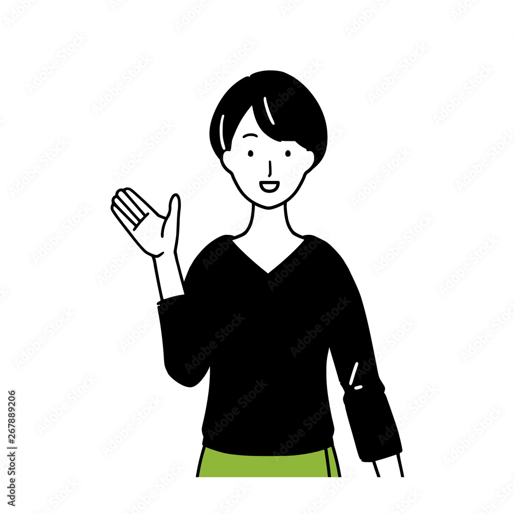 Illustration of a woman giving an explanation. Illustration of a woman giving an explanation.