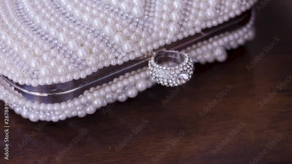 A Pouch encrusted with Pearls and Diamonds A Pouch encrusted with Pearls and Diamonds
