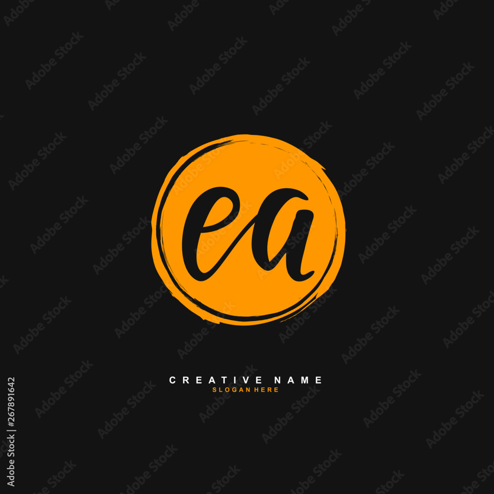 E A EA Initial logo template vector. Letter logo concept
