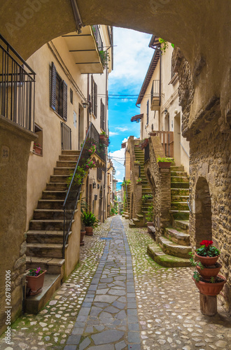 Torri in Sabina  Italy  - A little medieval village in the heart of the Sabina  Lazio region  during the spring