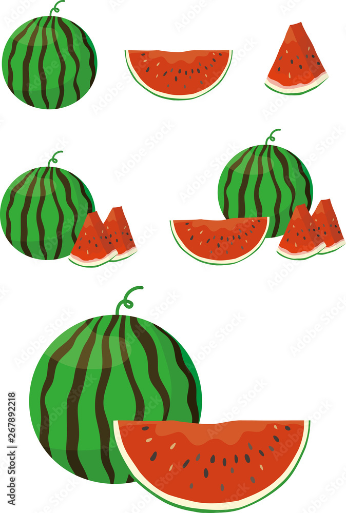 The watermelon set which was sliced The watermelon set which was sliced
