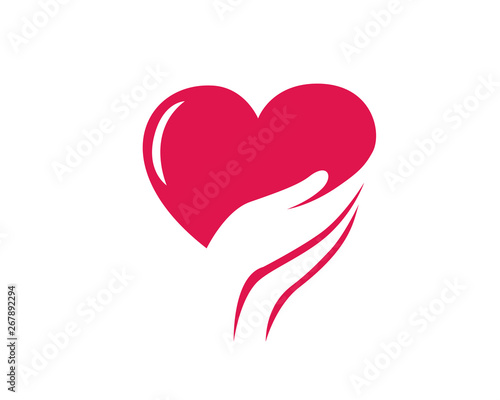 Giving Love Charity Logo In White Isolated Background Illustration