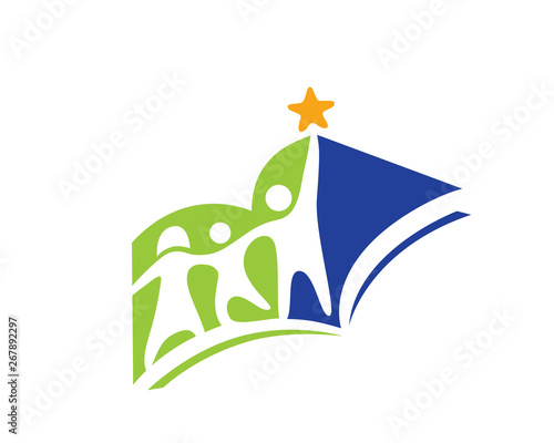 Reaching Star Education Logo In White Background Illustration