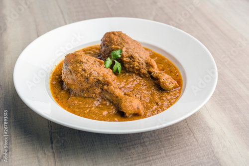 authentic chicken gravy served in a plate for lunch