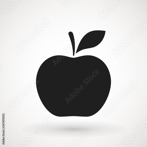 Apple fruit icon. Organic nutrition healthy food. Hand draw illustration. Apple Isolated on white background. - Vector.