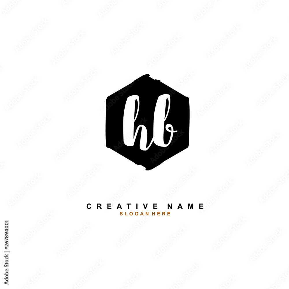 H B HB Initial logo template vector. Letter logo concept