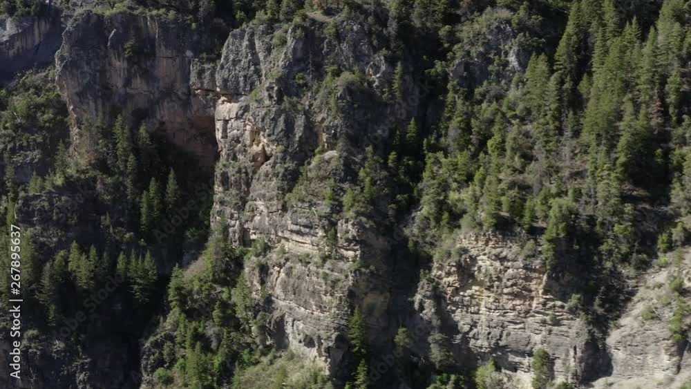 Glenwood canyon aerial view of beautiful cave Glenwood canyon aerial view of beautiful cave