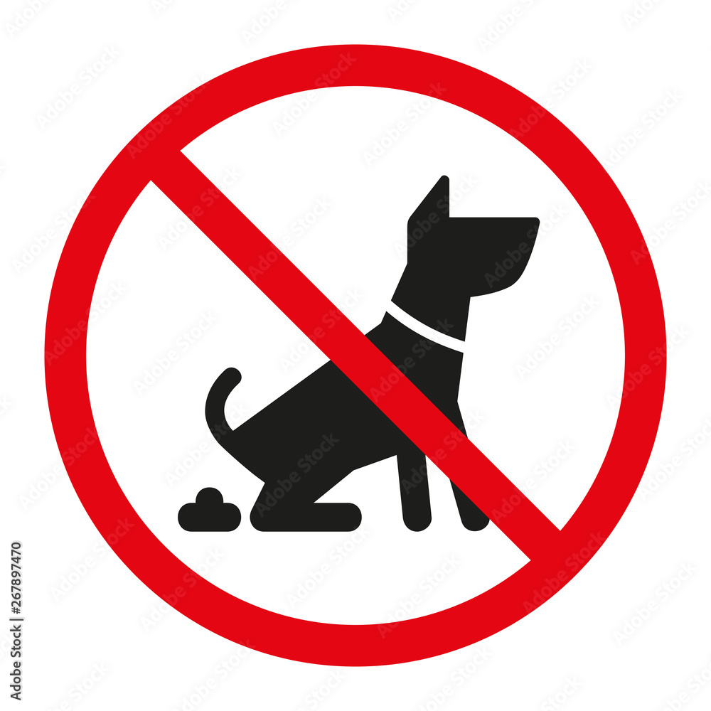 Zakaz wyprowadzania psów wektor - obrazy, fototapety, plakaty 