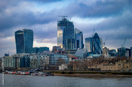 London southwark buildings with clouds in sky with well known architecture photo