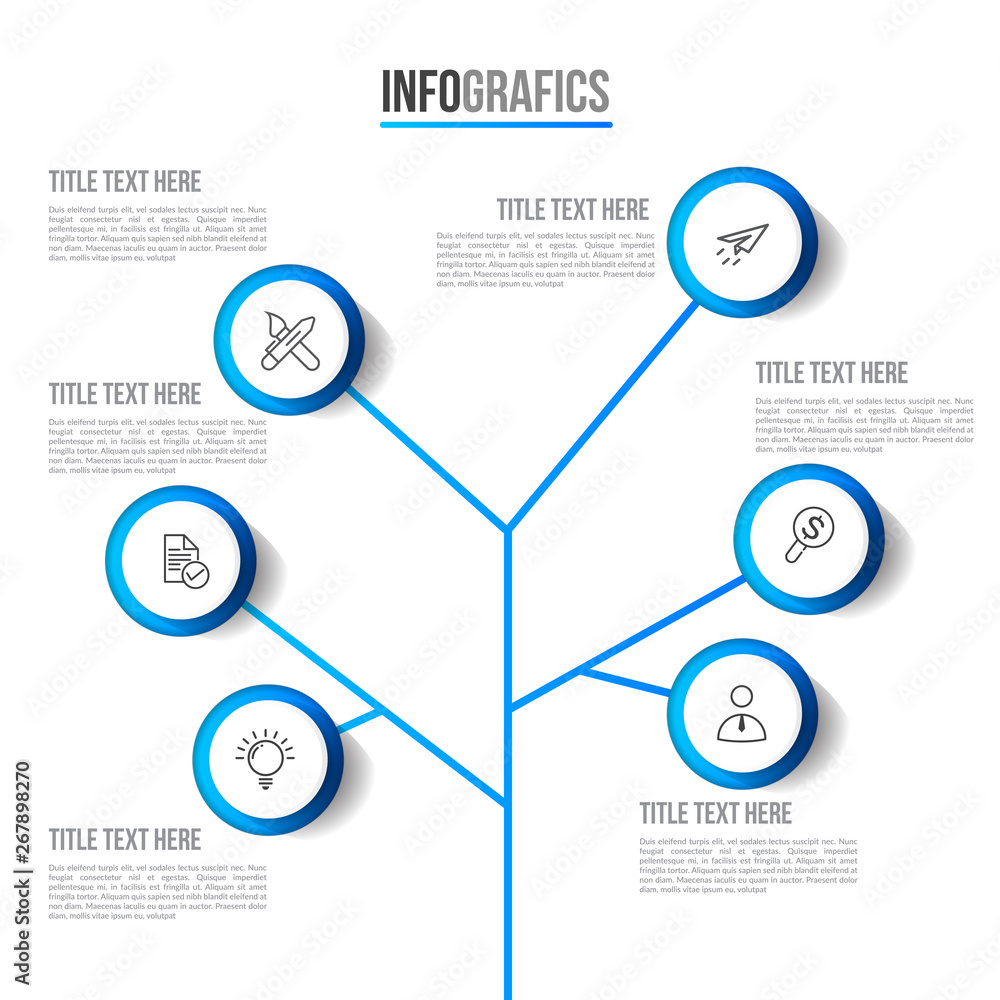 Fototapeta premium Infographic Connection template with 3D paper label
