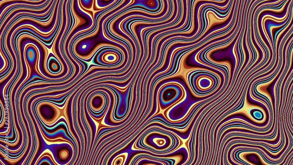 Moving random wavy texture. Psychedelic animated background. Looping footage. Moving random wavy texture. Psychedelic animated background. Looping footage.