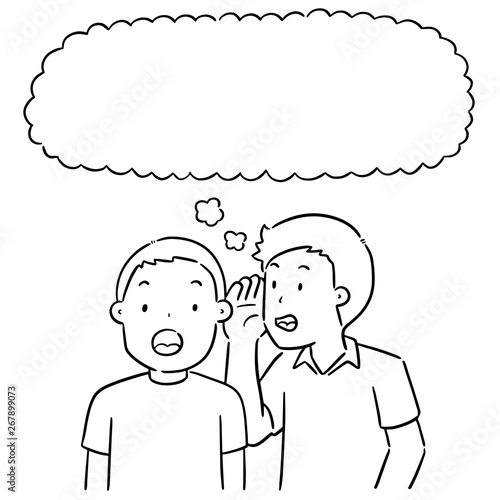 vector set of people whispering