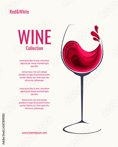 Red wine splash in glass