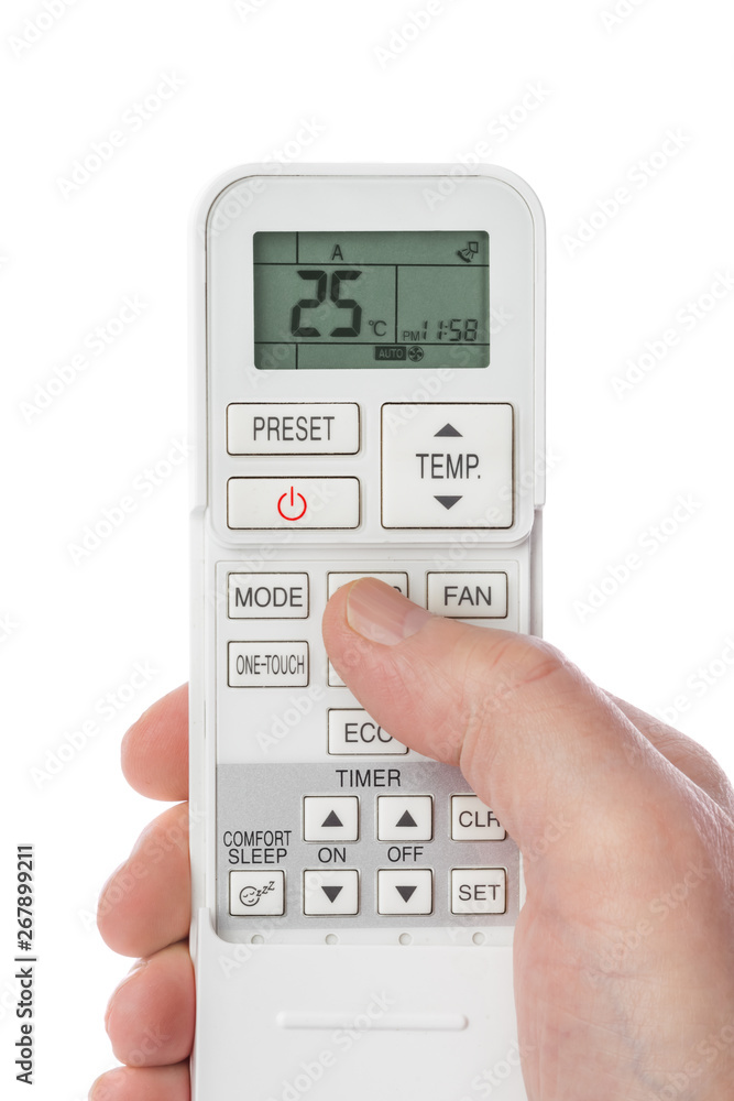 Remote control from air conditioner in hand Remote control from air conditioner in hand