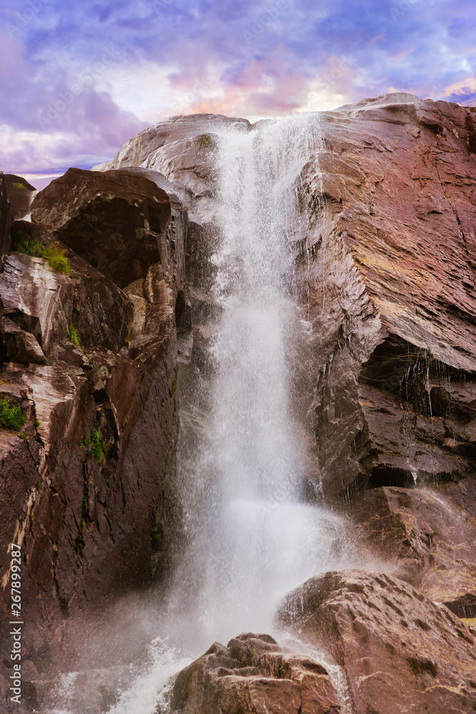 Fototapeta premium Waterfall in fjord Lysefjord - Norway