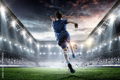 Little soccer champion. Mixed media