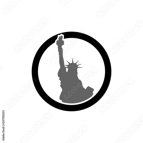 Statue of liberty icon, Statue of liberty logo concept on white background