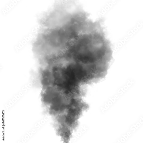 smoking pipe with smoke on black background
