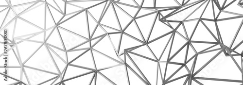 3d ILLUSTRATION WIRE DESIGN, of abstract crystal background, triangular texture, wide panoramic for wallpaper