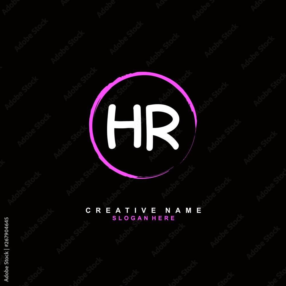 H R HR Initial logo template vector. Letter logo concept H R HR Initial logo template vector. Letter logo concept