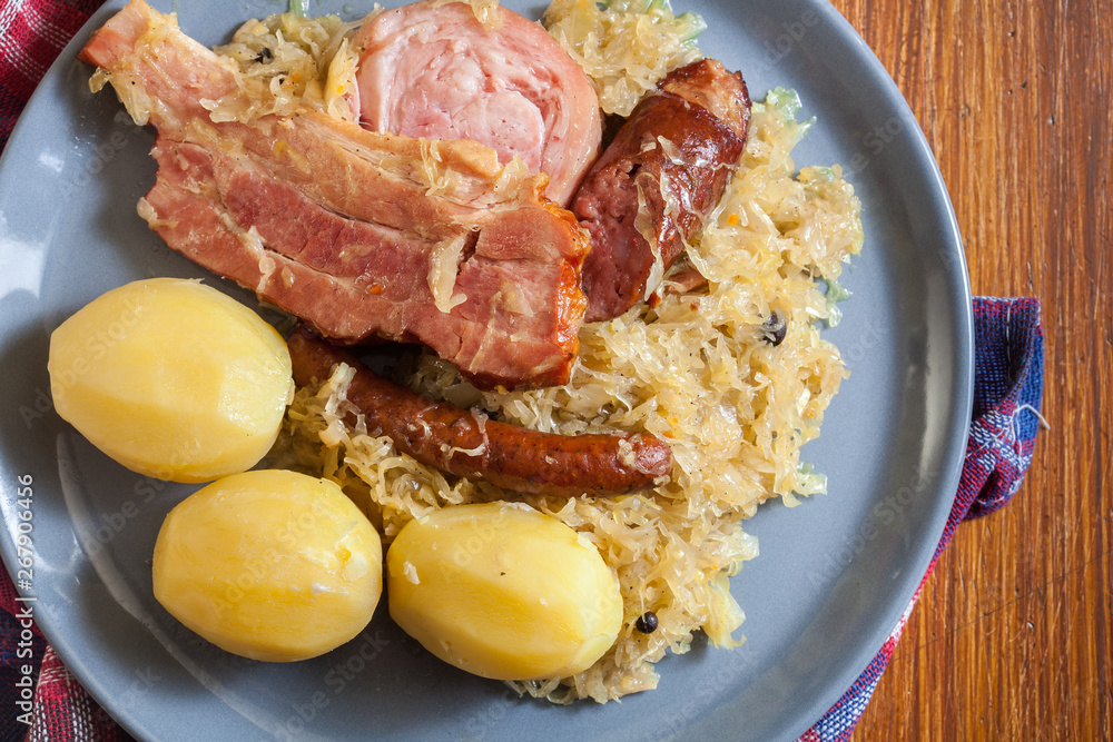 Choucroute garnie. Alsatian sauerkraut Stock Photo | Adobe Stock Choucroute garnie. Alsatian sauerkraut Stock Photo | Adobe Stock