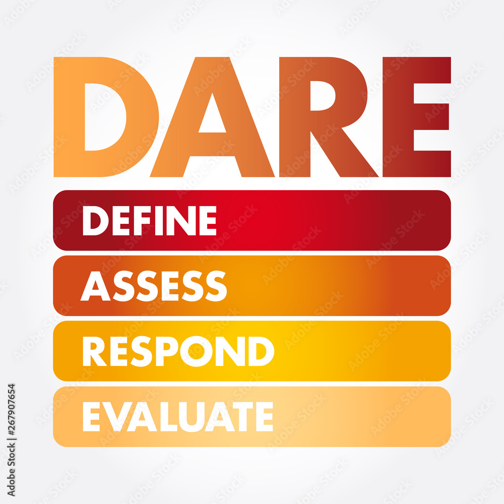 DARE - Define Assess Respond Evaluate acronym, business concept  Stock-Vektorgrafik | Adobe Stock