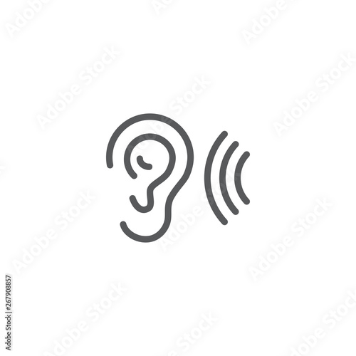 ear hearing vector icon concept, isolated on white background