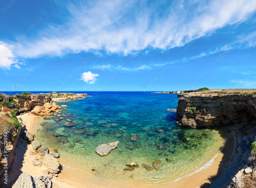 Fototapeta premium Sicily summer sea beach panorama, Italy