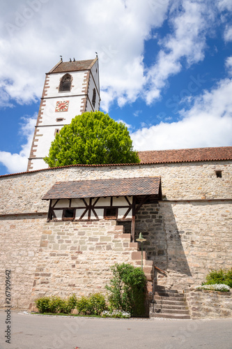 Fortified church at Bergfelden south Germany photo