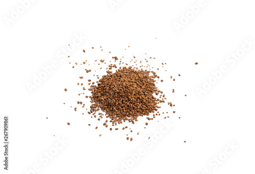 instant coffee on white background