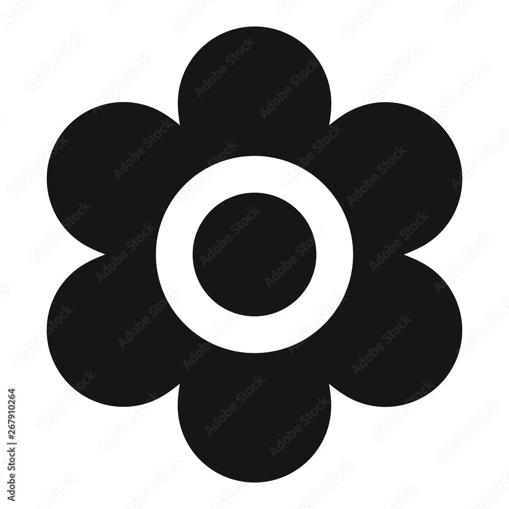 Flowers icon isolated, black solid icon. Flowers icon isolated, black solid icon.