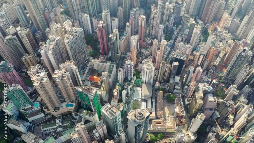 Top down view of Hong Kong city