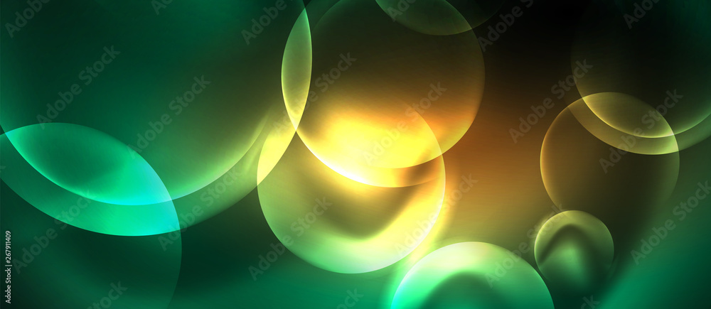 Neon glowing circles vector abstract background Neon glowing circles vector abstract background