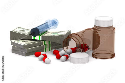 money and medicaments on wh...