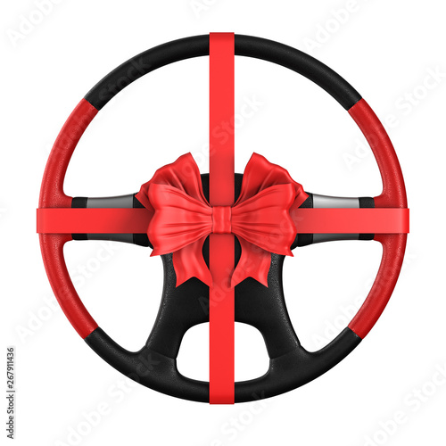 Steering wheel with bow on ...