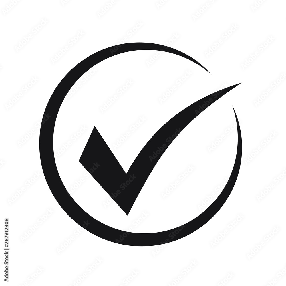 Tick icon vector symbol, checkmark isolated on white background, checked icon or correct choice sign, check mark or checkbox pictogram Tick icon vector symbol, checkmark isolated on white background, checked icon or correct choice sign, check mark or checkbox pictogram