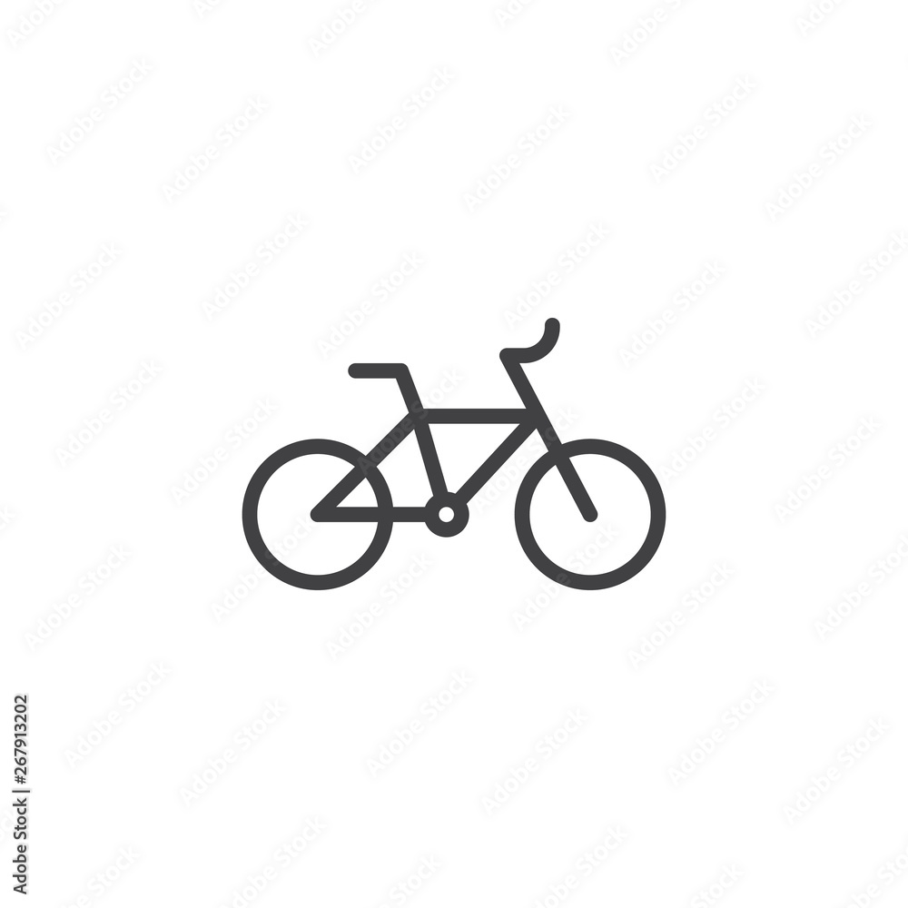 Naklejka premium Bicycle line icon. linear style sign for mobile concept and web design. Sport bike outline vector icon. Symbol, logo illustration. Pixel perfect vector graphics
