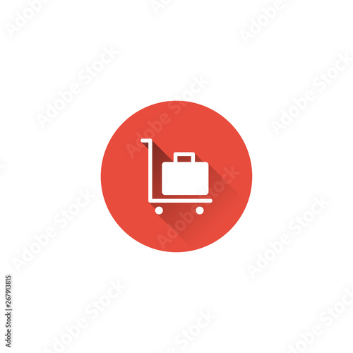 luggage trolley, baggage cart icon vector illustration