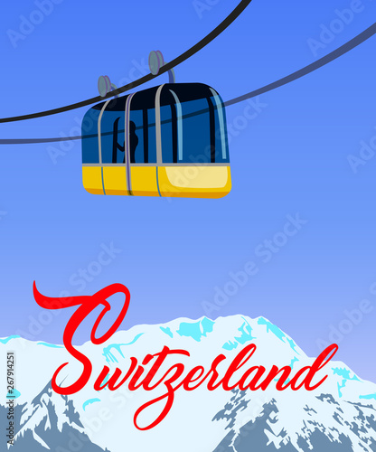 Ski and snowboard resort lettering poster design.