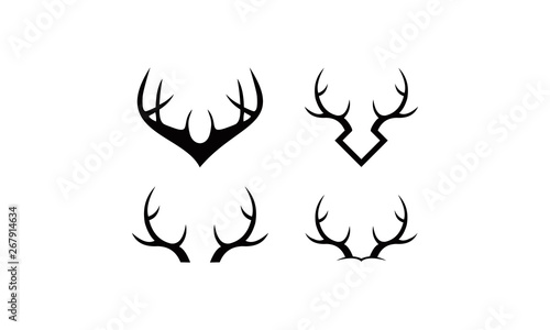 antlers deer logo set