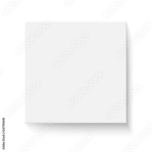 White box mockup. Blank box template with lid closed.